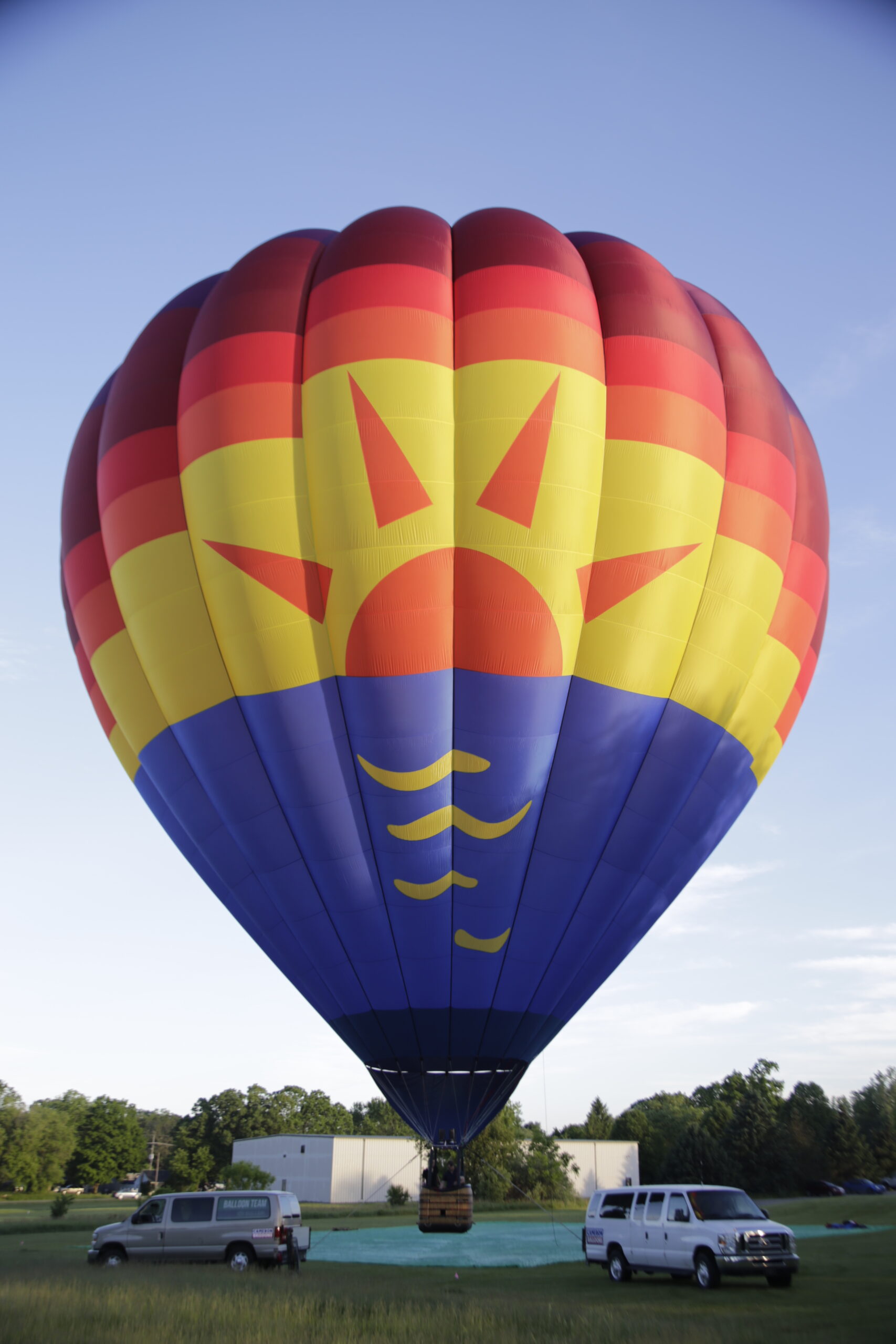 Cameron A-225 hot air balloon with a custom sunrise design