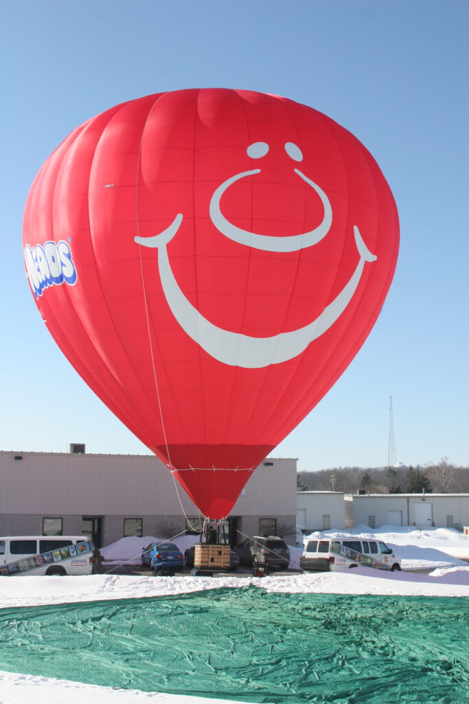 Cameron Z-type hot air balloon with Airheads candy custom branding
