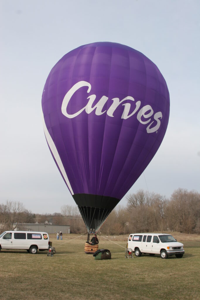 Cameron ZL-70 racer hot air balloon with Curves fitness custom branding