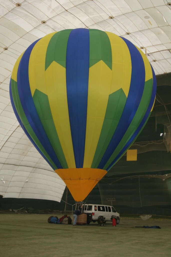 Cameron N-77 hot air balloon inflated indoors