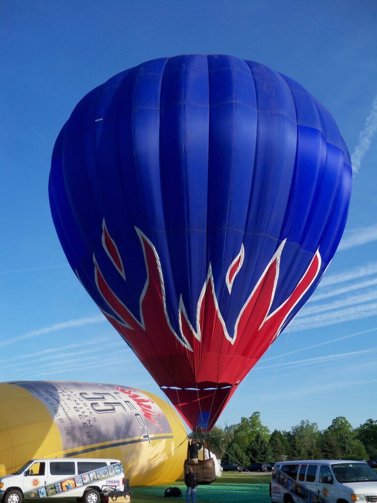 Cameron N-77 hot air balloon with custom flame pattern