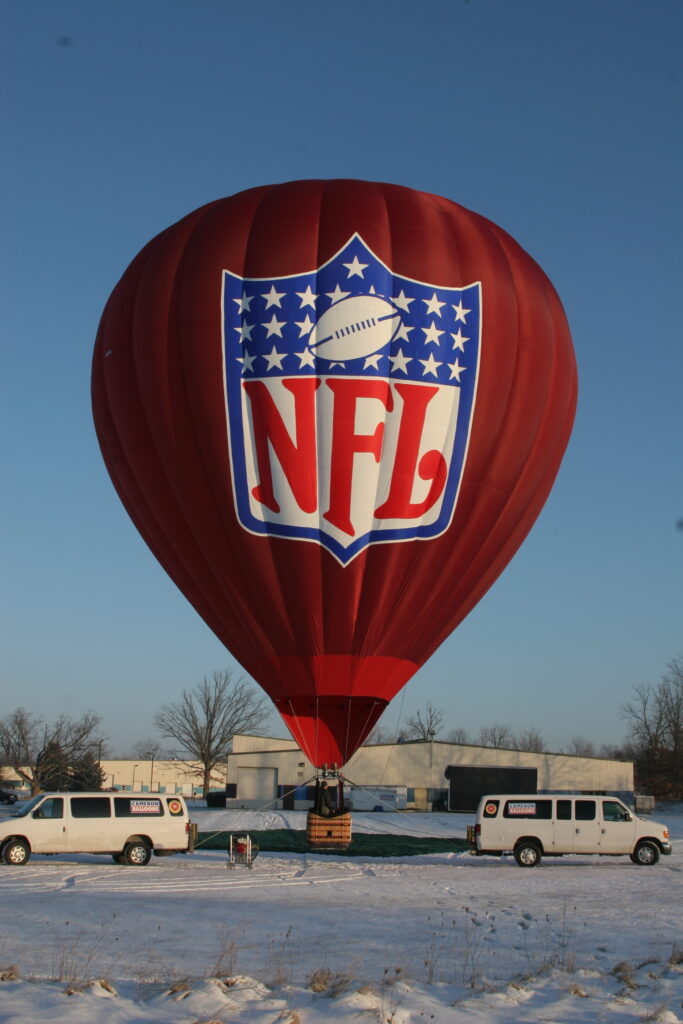 Cameron Z-type hot air balloon with NFL custom branding