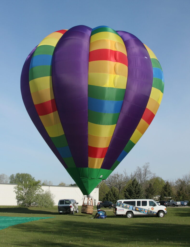 Cameron O-105 hot air balloon tethered on ground