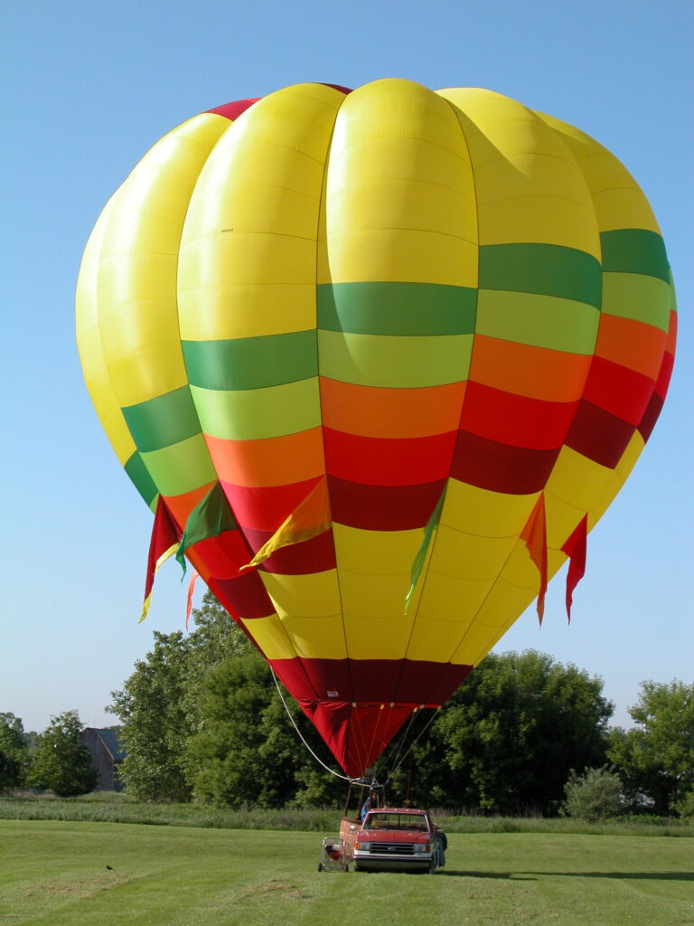 Cameron O-84 hot air balloon with custom pennants