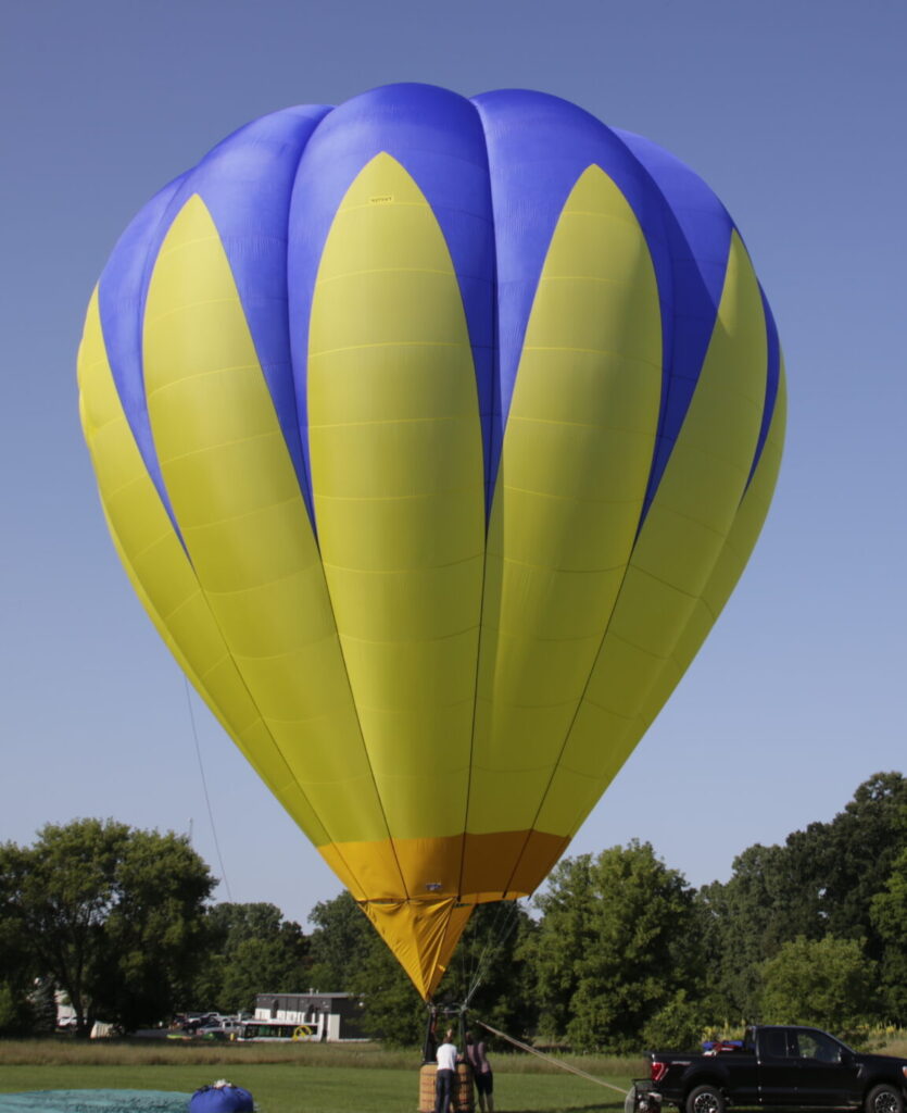 Cameron O-90 hot air balloon with custom spike artwork