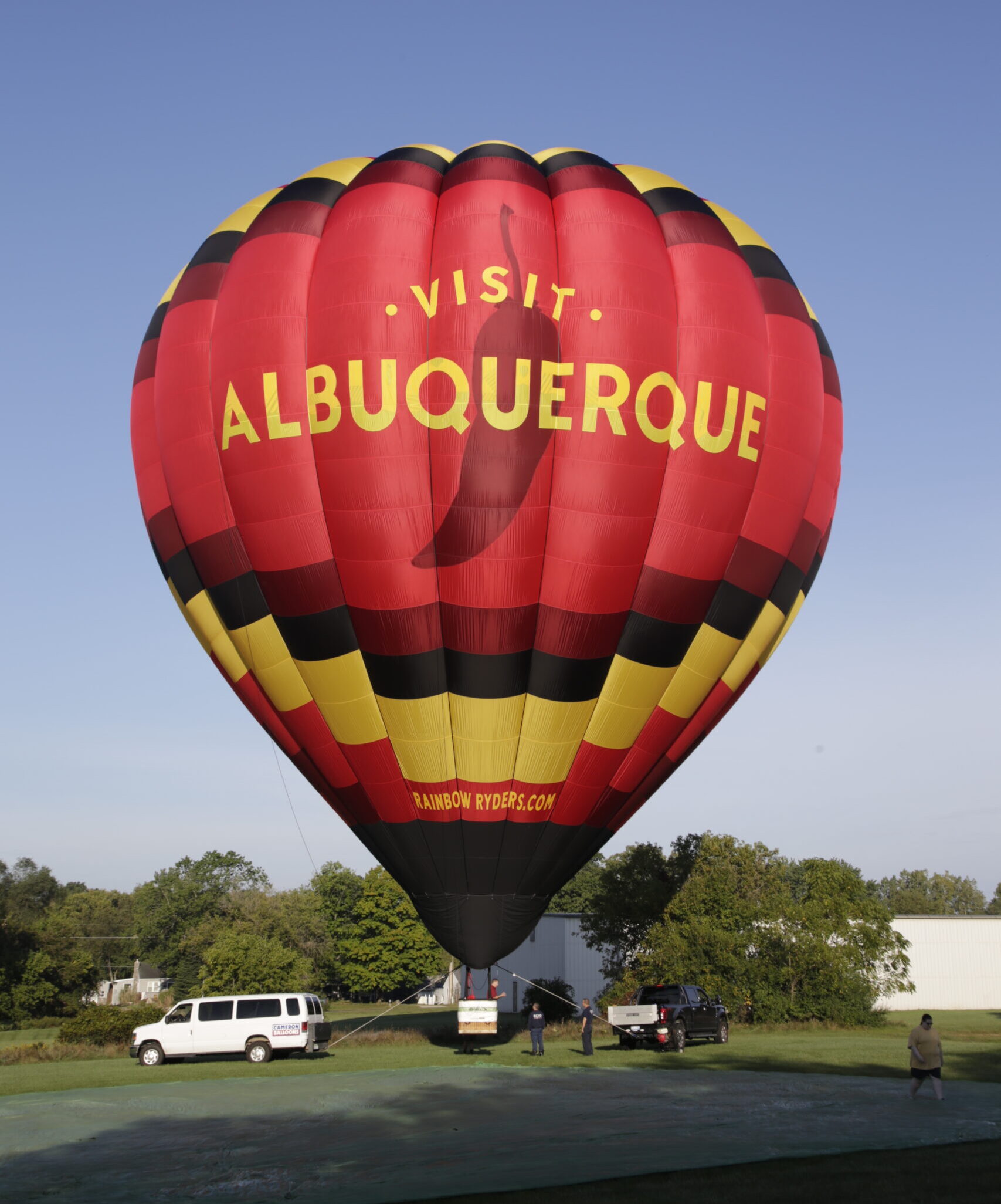 Cameron A-275 hot air balloon with Visit Albuquerque branding