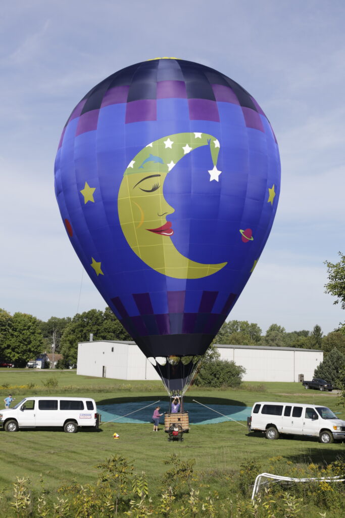 Cameron ZL-70 racer hot air balloon with custom moon & outer space artwork