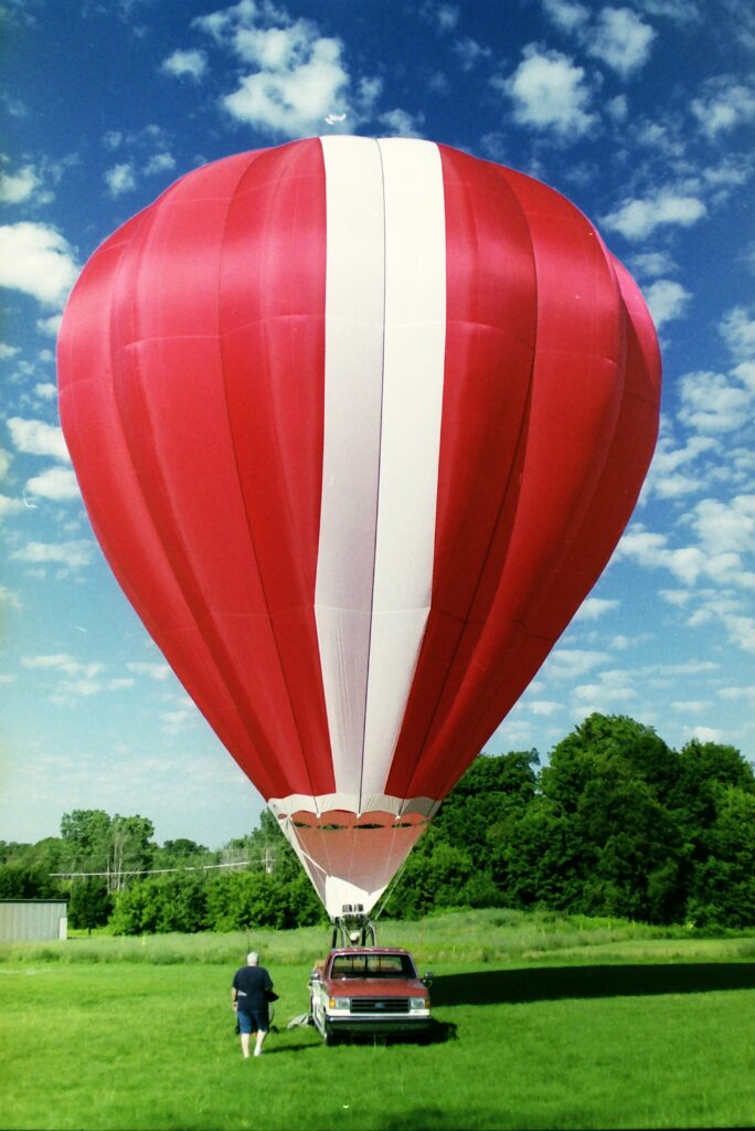 Cameron C-60 hot air balloon inflated on ground