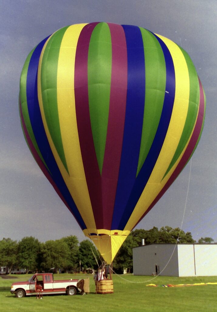 Cameron C-80 hot air balloon inflated on ground