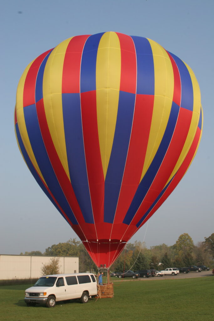 Cameron C-80 hot air balloon inflated on ground