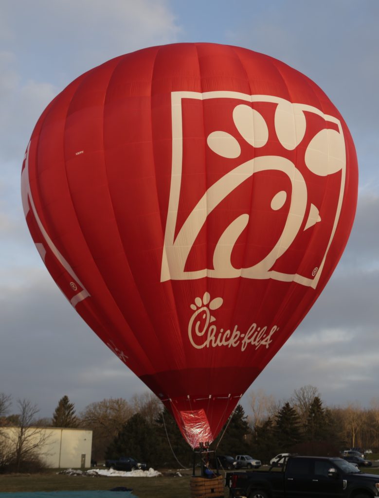 Cameron Z-77 hot air balloon with Chick-fil-A custom branding