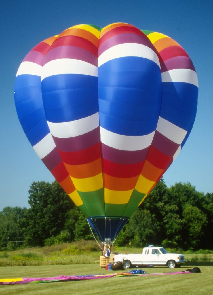 Cameron V-77 hot air balloon on ground