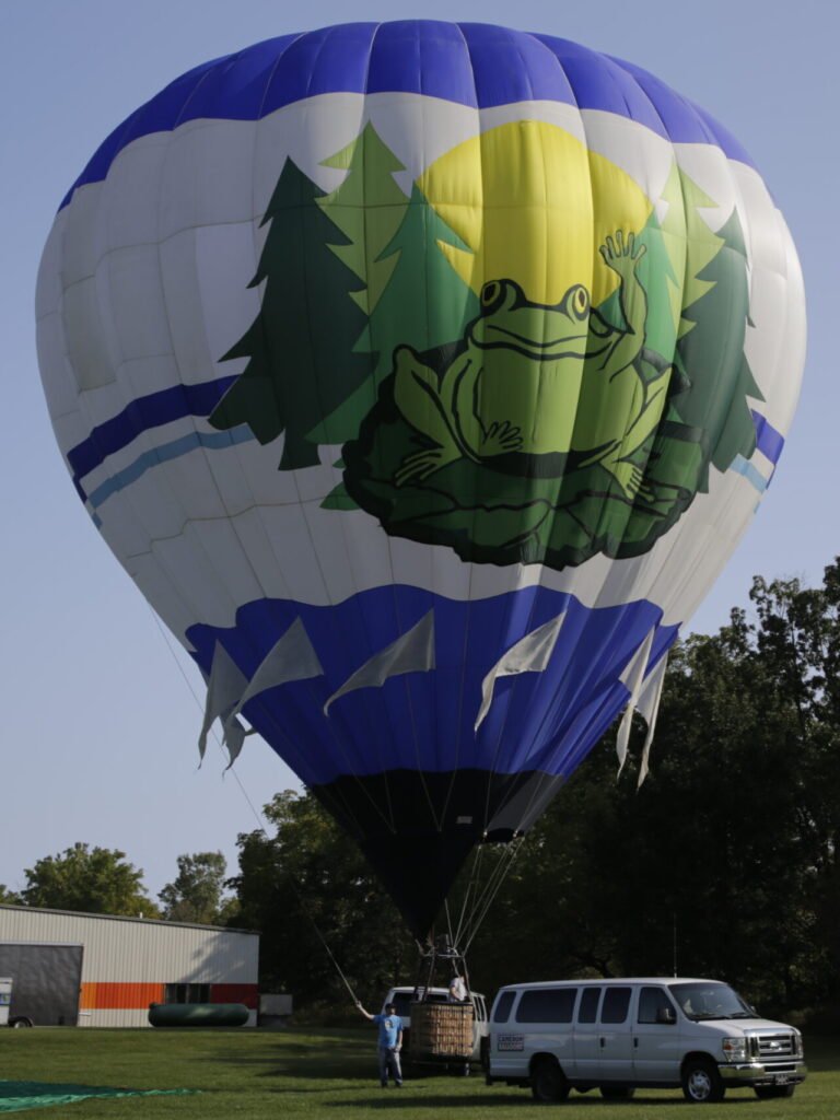 Cameron N-90 hot air balloon with custom frog artwork