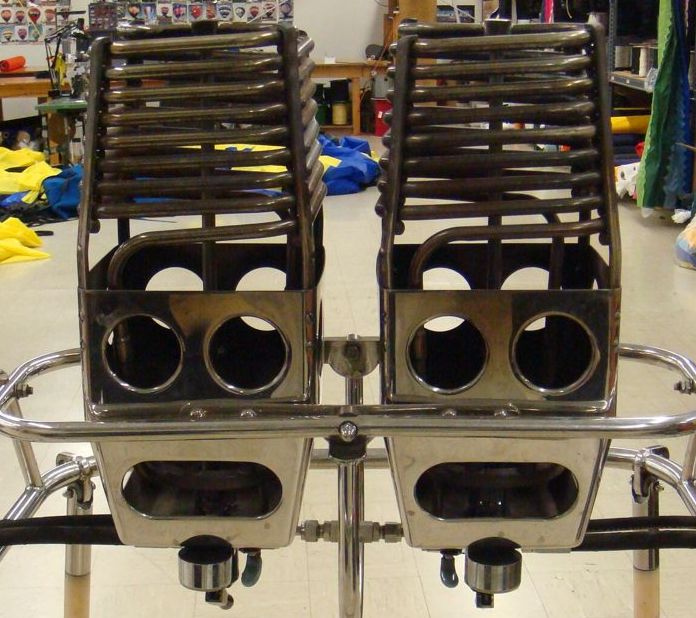 Side view of a set of Cameron MK IV Super hot air balloon burners