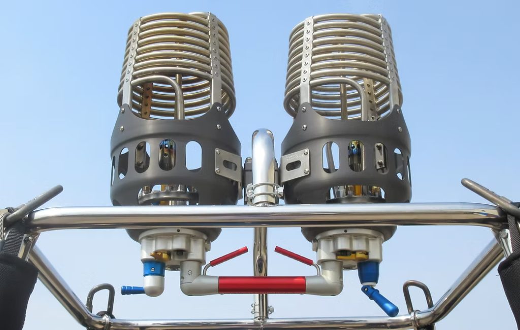 Cameron Neo hot air balloon burners with hard-anodized aluminum cans