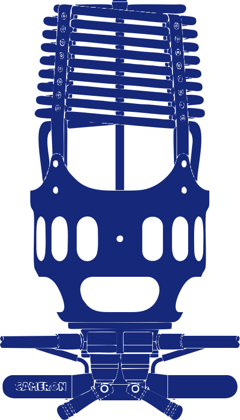 2D graphic of a single Cameron Neo hot air balloon burner