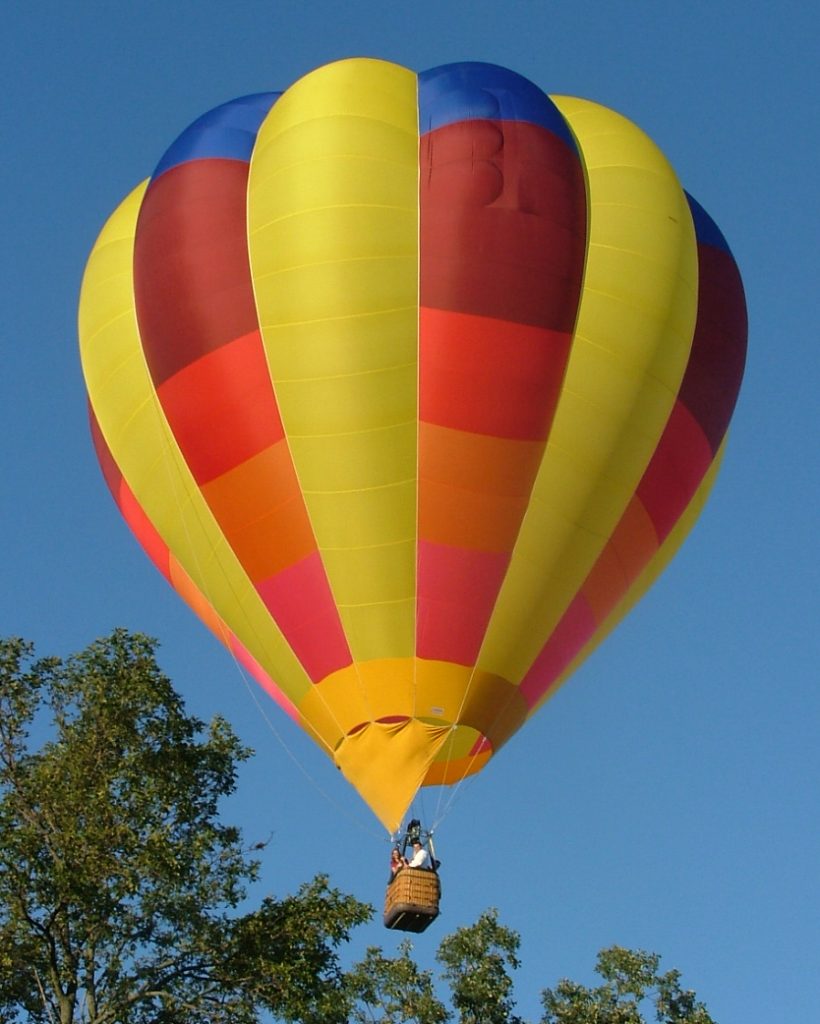 Cameron O-90 hot air balloon in flight over Michigan