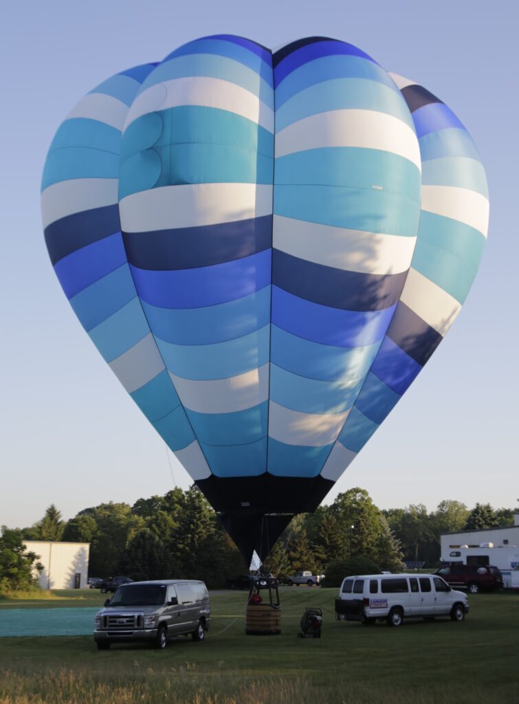 Cameron V-90 hot air balloon on ground