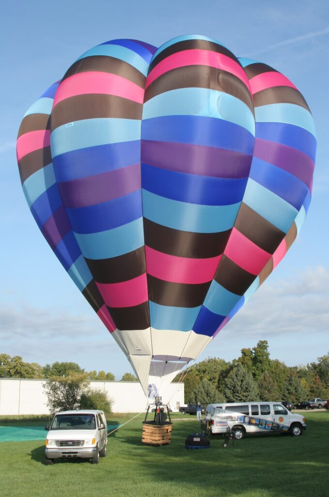 Cameron V-90 hot air balloon on ground